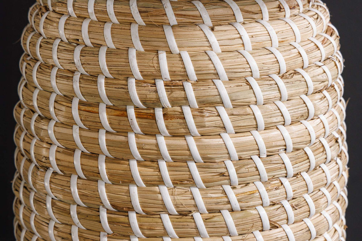 ZEA bézs fonott asztali lámpa