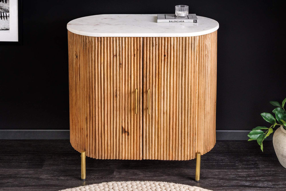 TRES CHIC fehér márvány komód 70 cm