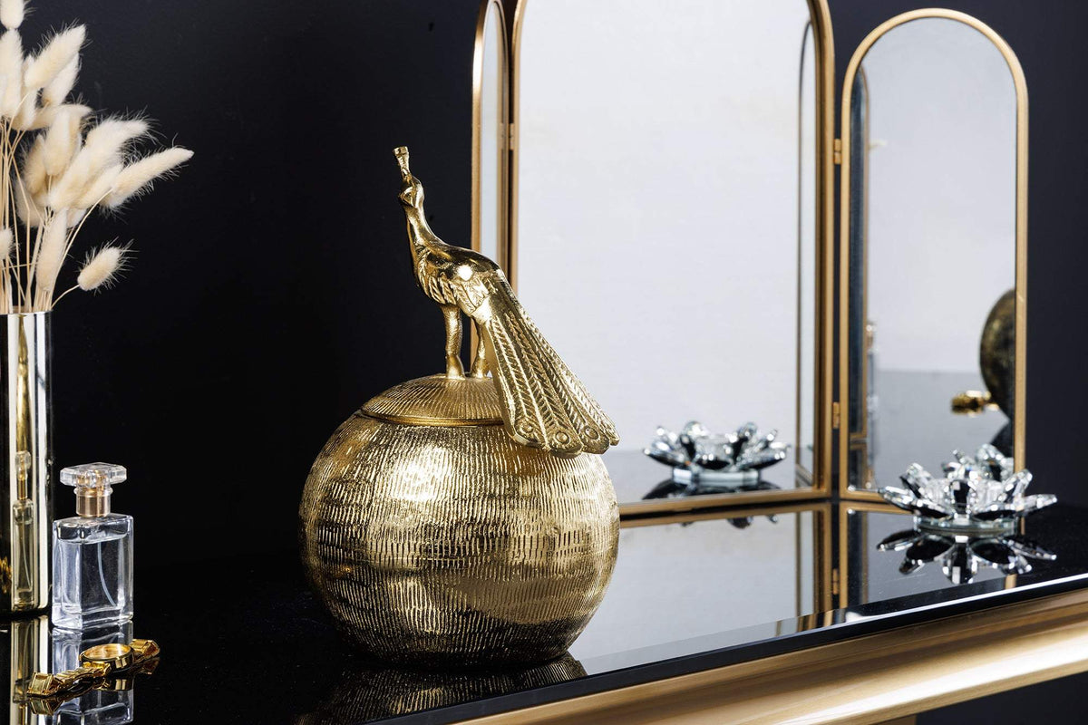 WILDLIFE MADÁR fém antik arany doboz