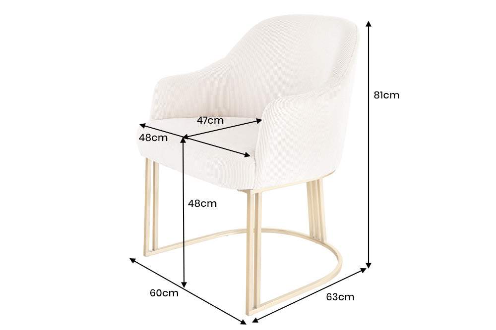 EXTRAVAGANCIA bézs kordbársony szék