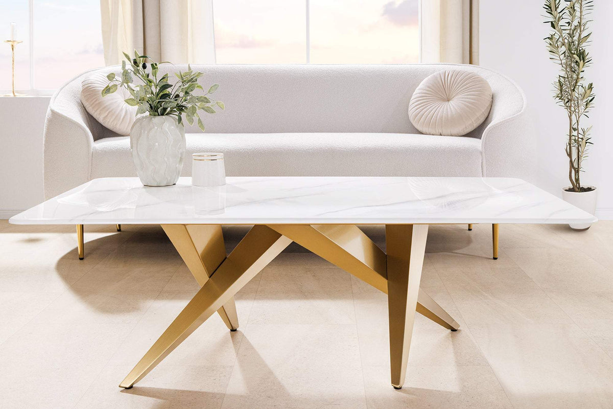 ART LIVING fehér kerámia dohányzóasztal