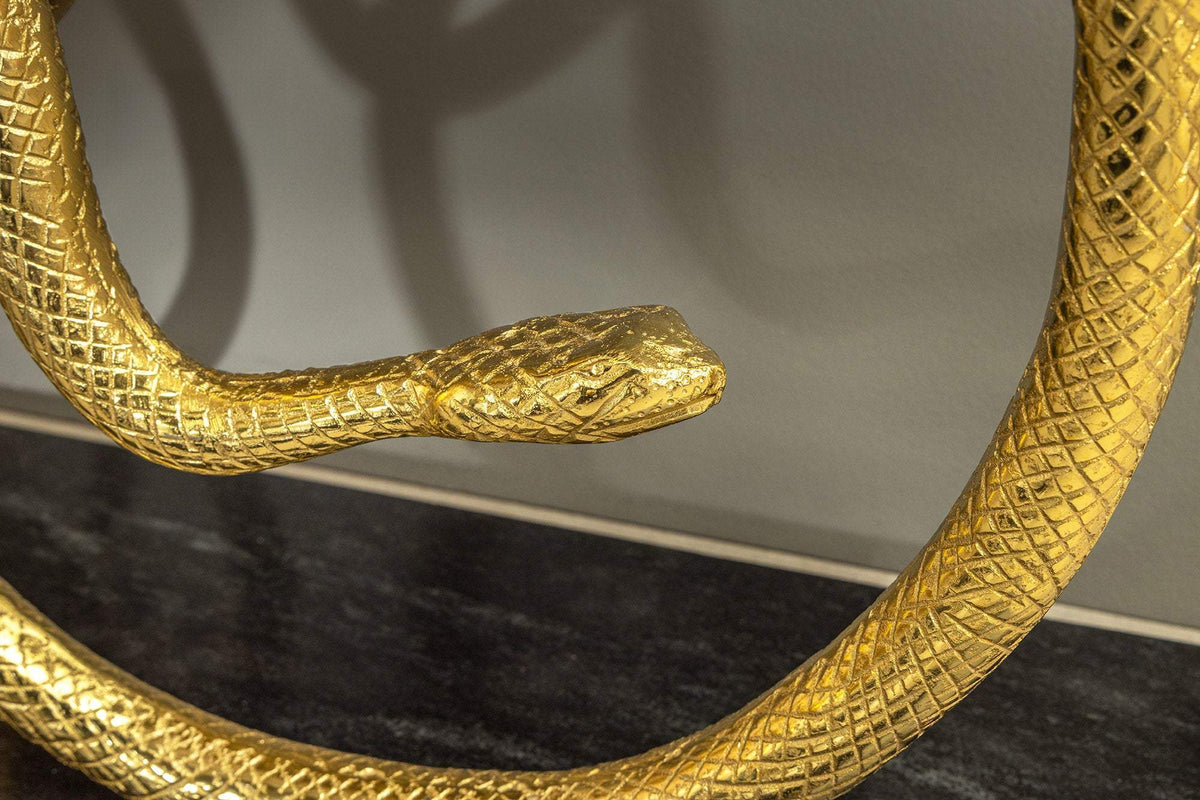 WILDLIFE SNAKE fekete márvány konzolasztal