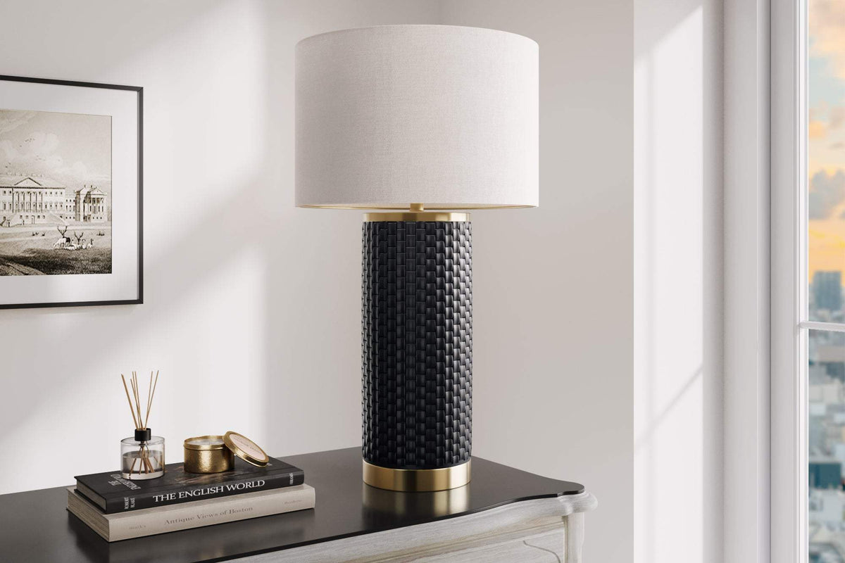 ELEGANCIA fekete kerámia asztali lámpa