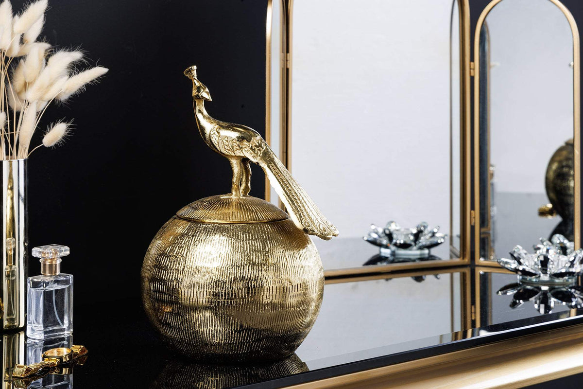 WILDLIFE MADÁR fém antik arany doboz