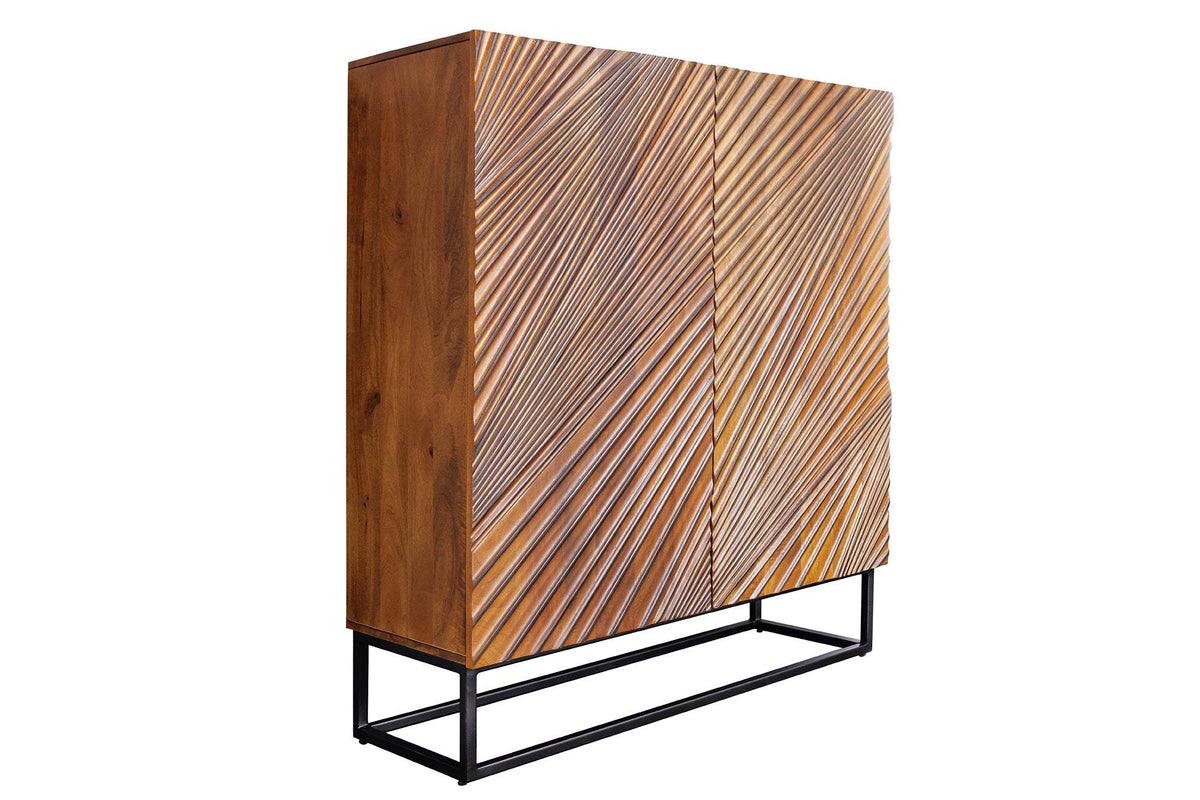 LINE ART barna mangófa tálalószekrény