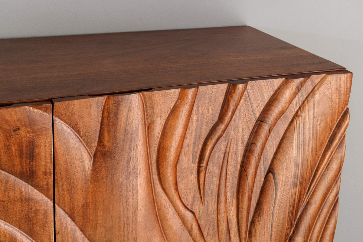 FLUID barna akácfa tálalószekrény 120 cm