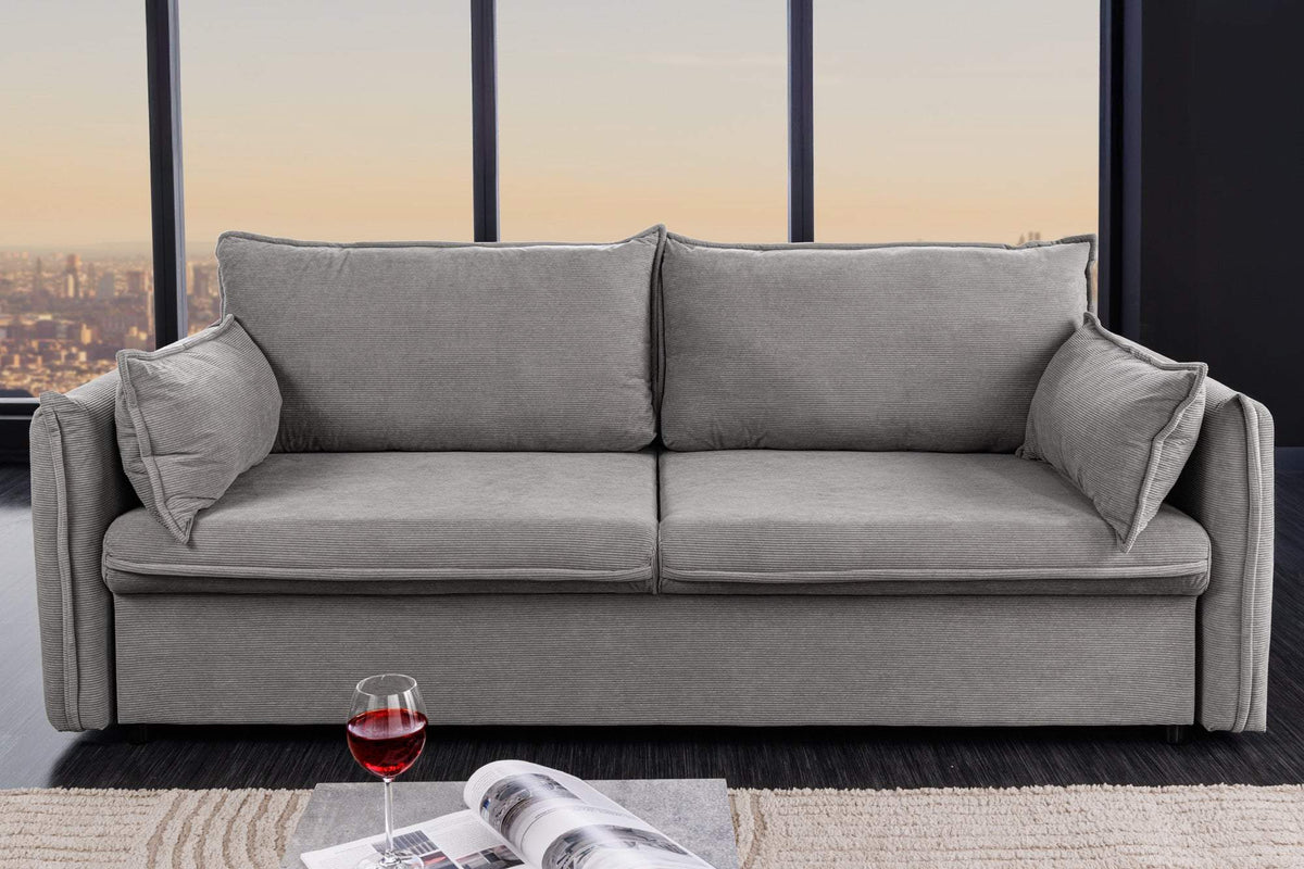 APARTMENT szürke kordbársony kanapéágy