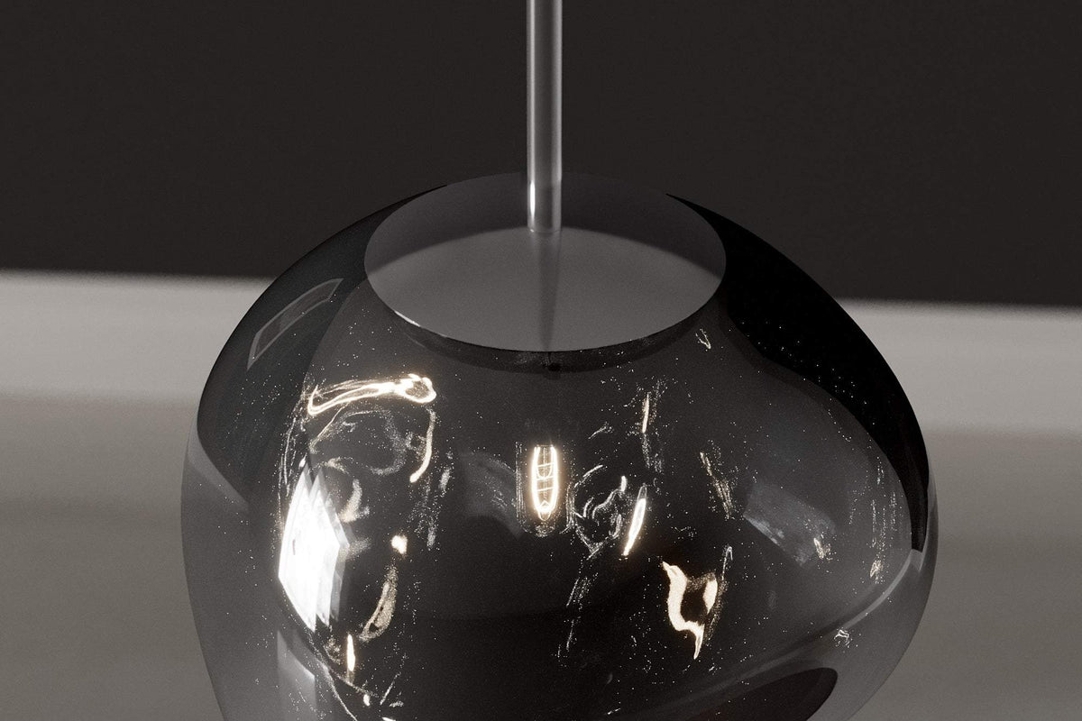 LIQUID DIAMOND fekete üveg függőlámpa 20 cm