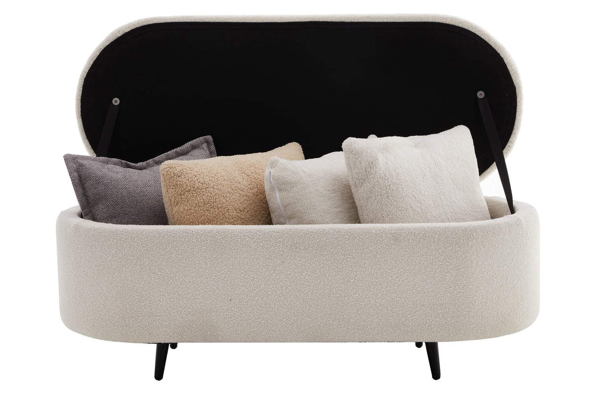 VOQUE fehér és fekete buklé ülőpad