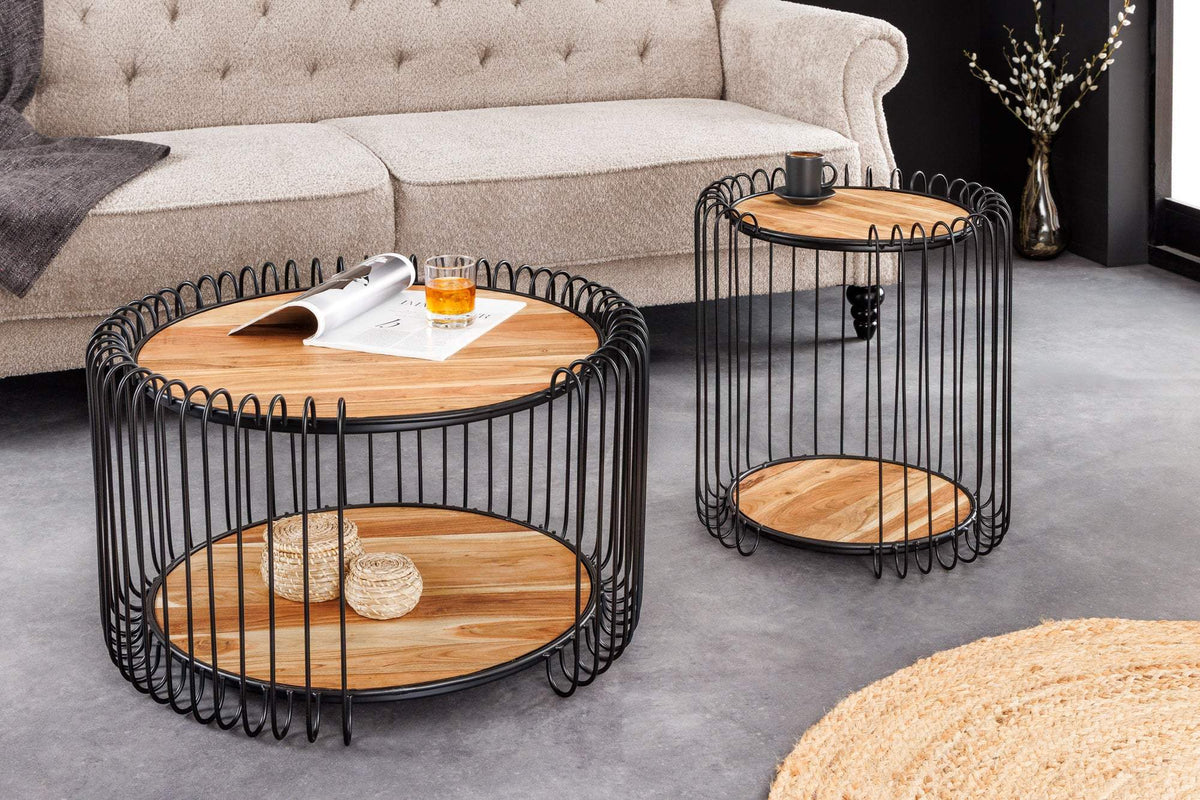 ELEMENTS barna akácfa dohányzóasztal