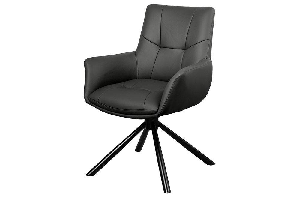 SIGNATURE fekete bőr forgószék