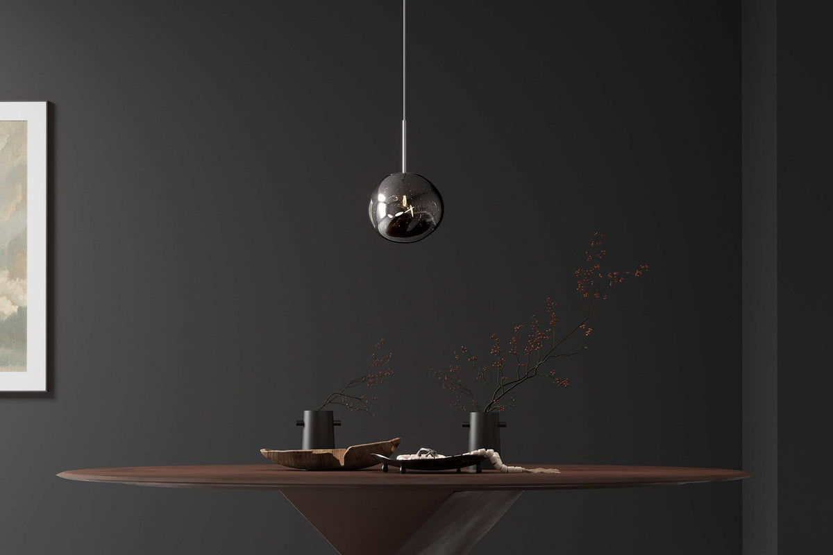 LIQUID DIAMOND fekete üveg függőlámpa 20 cm