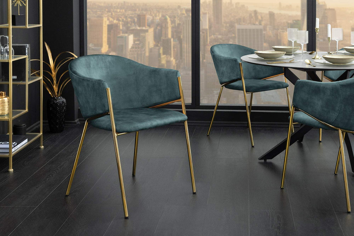 NOBLESSE kék bársony szék