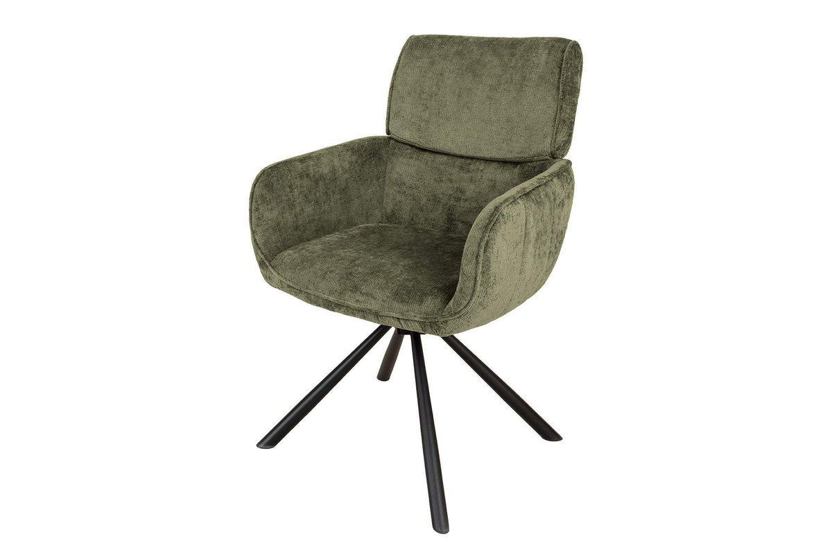 UNIQUE zöld polyester zsenília forgószék