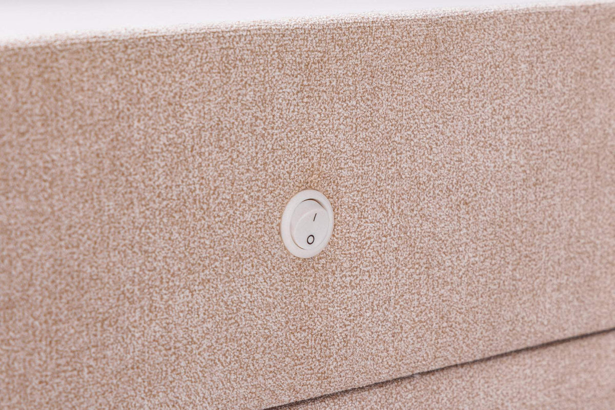 TOULOUSE LED bézs bársony éjjeliszekrény