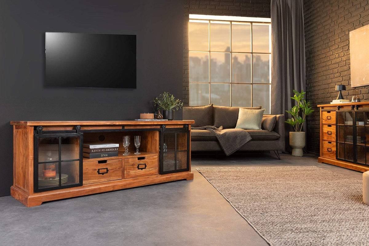 HERITAGE barna akácfa vitrin 160 cm