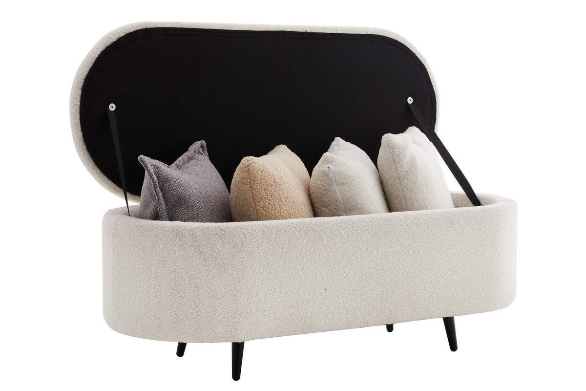 VOQUE fehér és fekete buklé ülőpad