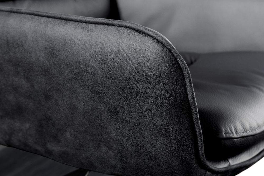 BIG GEORGE fekete bőr bárszék