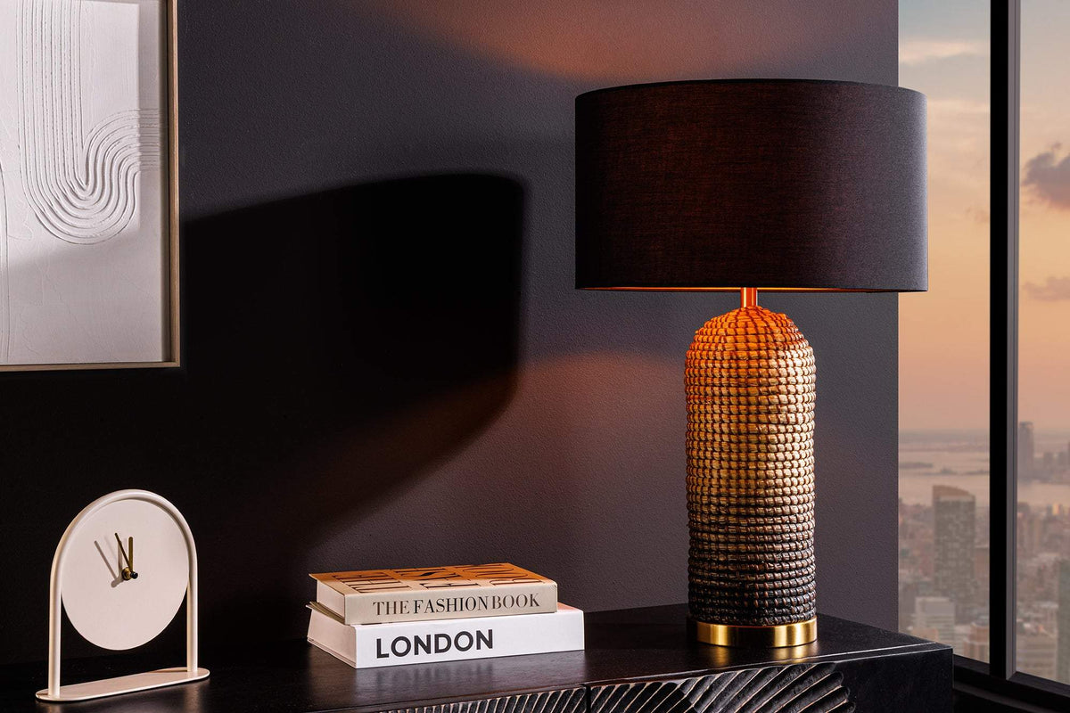 ZEA fekete fonott asztali lámpa