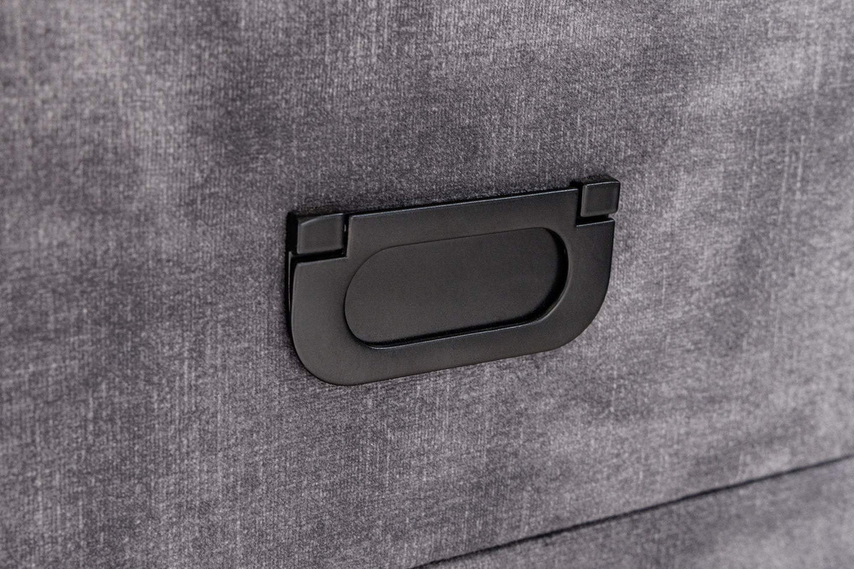 PARIS LED szürke bársony éjjeliszekrény