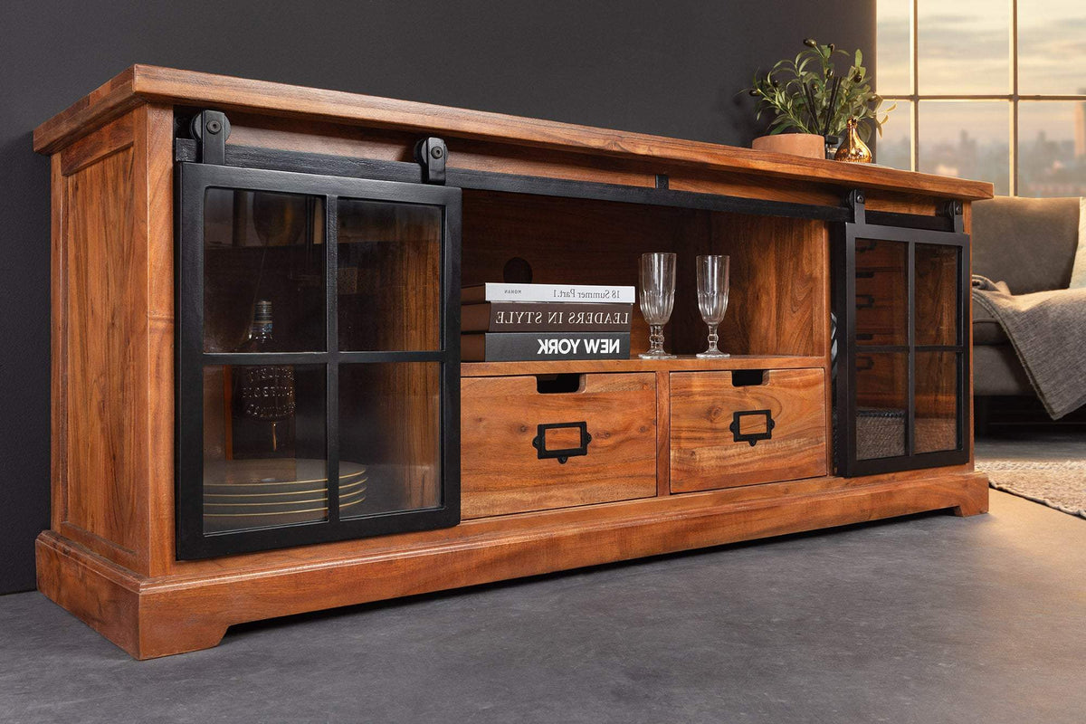 HERITAGE barna akácfa vitrin 160 cm