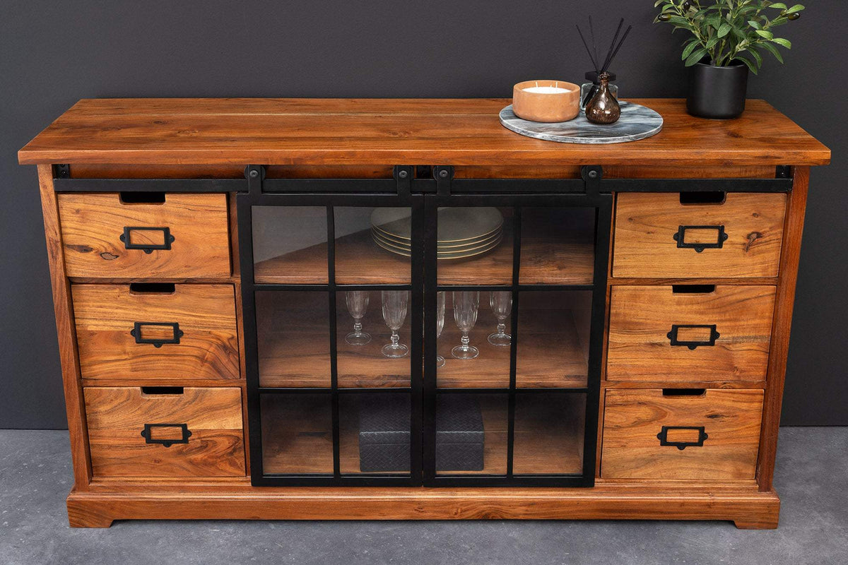 HERITAGE barna akácfa vitrin 150 cm