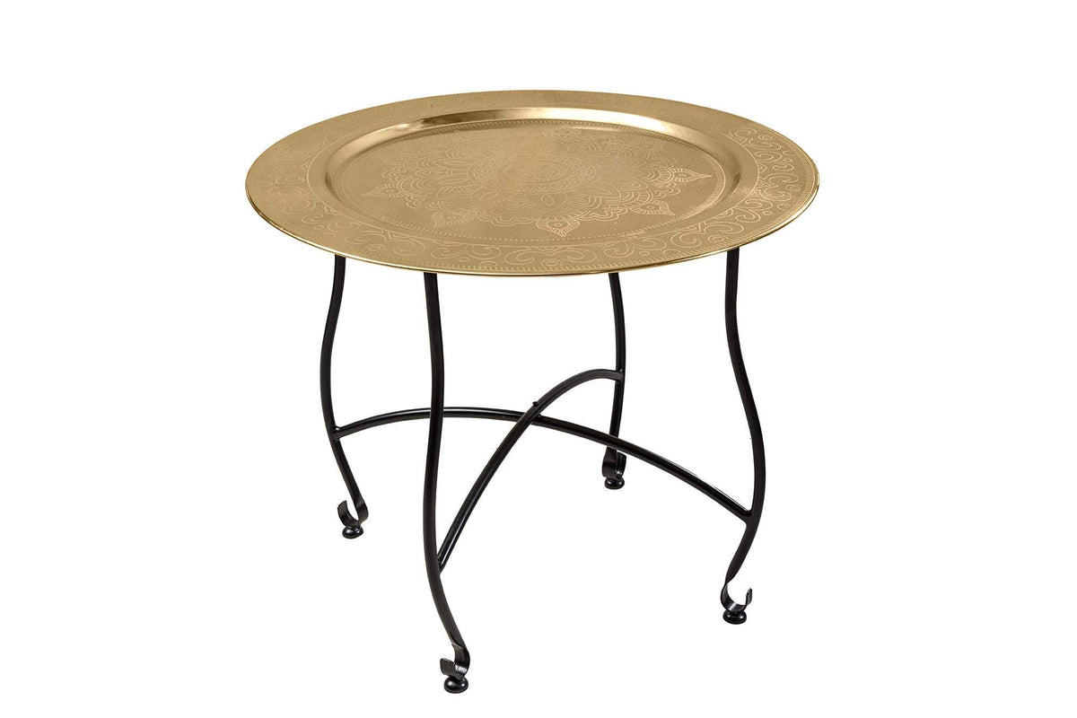 MARRAKESH sárgaréz lerakóasztal levehető tálcával