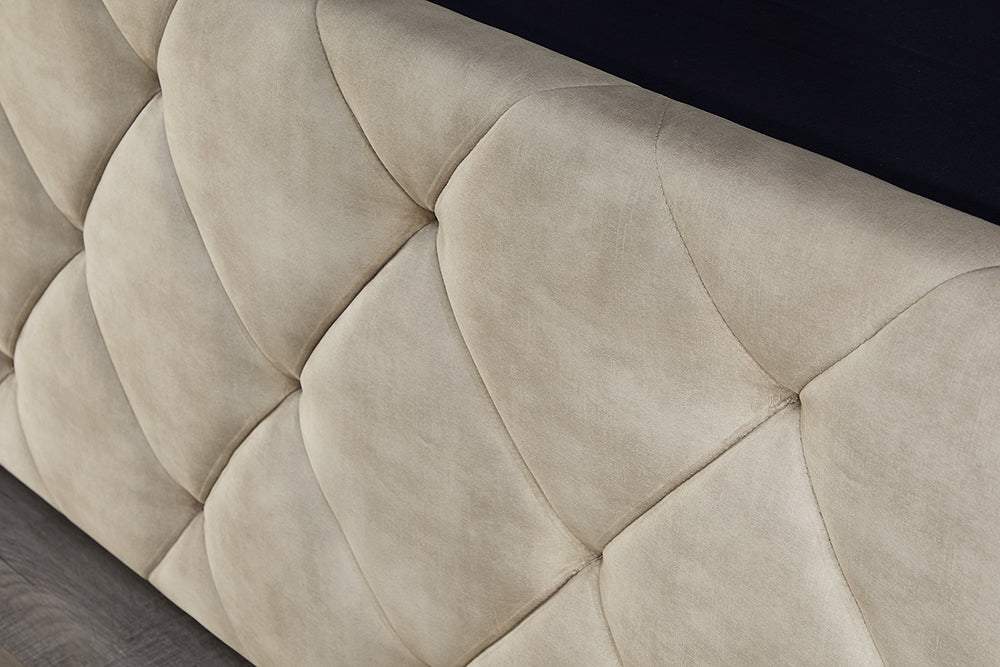 ELYSIUM bézs bársony ágy 180x200 cm