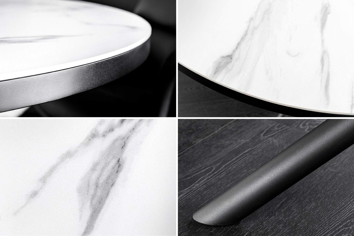 MIKADO fehér kerámia étkezőasztal 120-160 cm