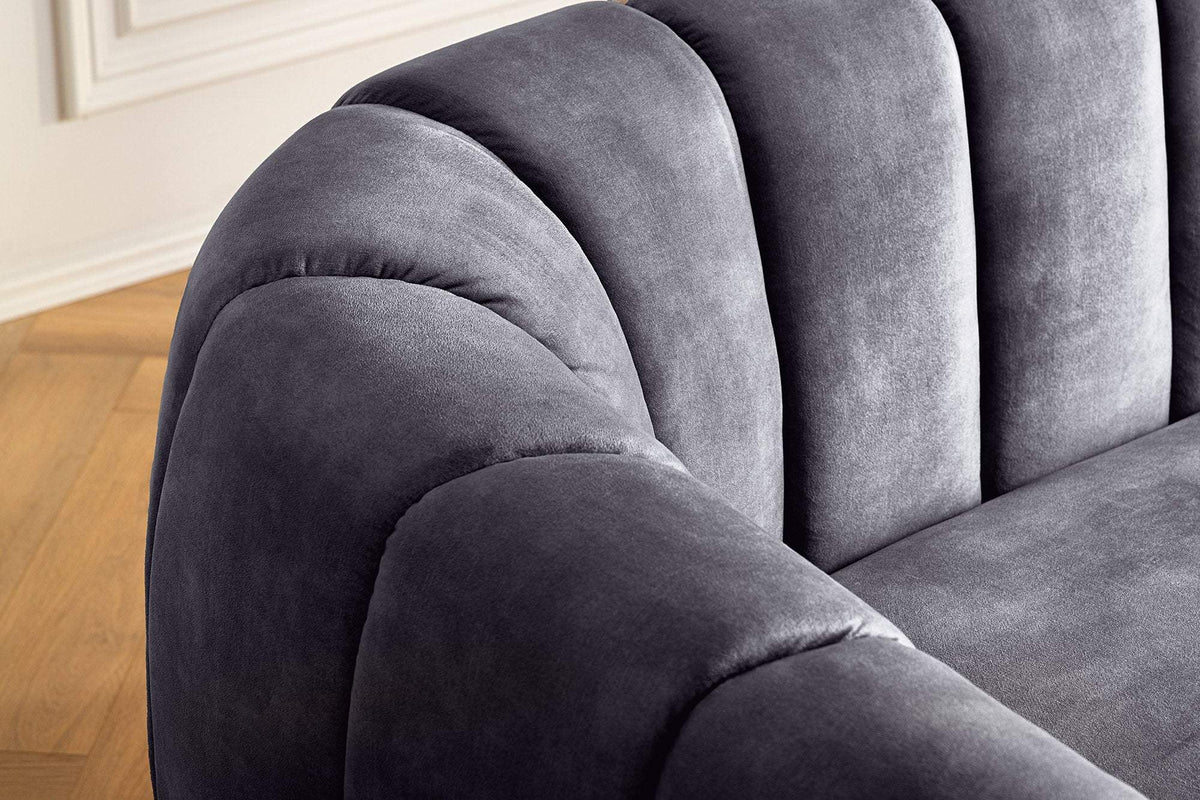 BABYLON fekete bársony kanapé