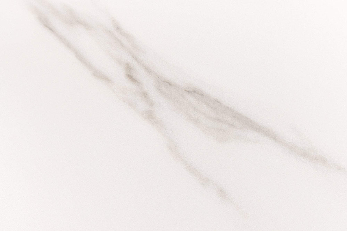 UNIQUE fehér kerámia étkezőasztal diófa vázzal 200 cm