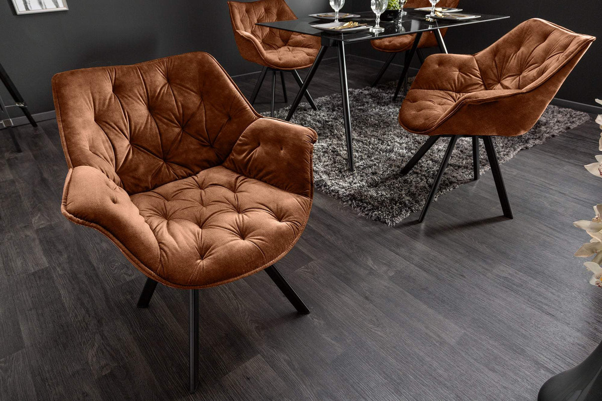 THE DUTCH COMFORT barna bársony forgószék