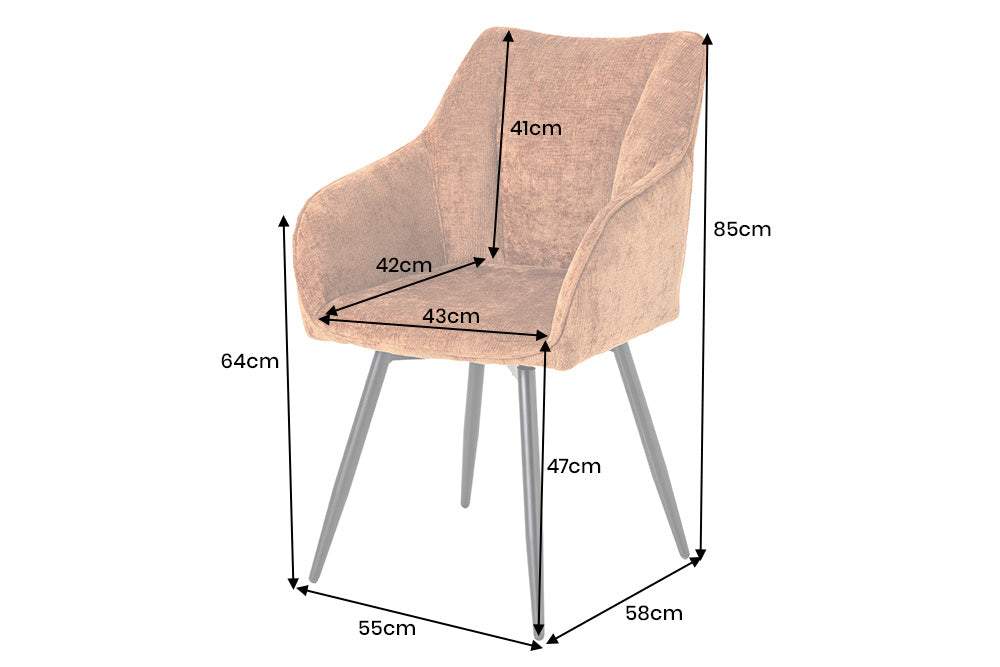 AVIGNON barna polyester zsenília forgószék