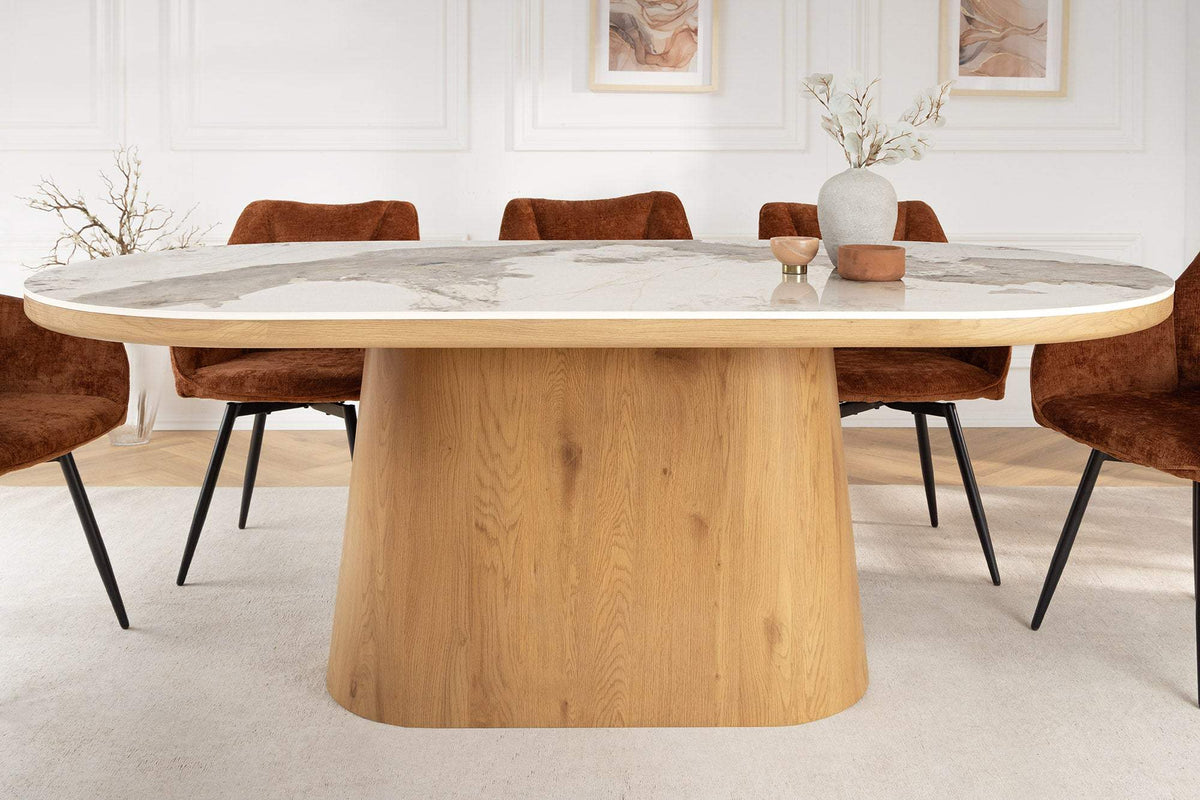 UNIQUE fehér kerámia étkezőasztal 200 cm