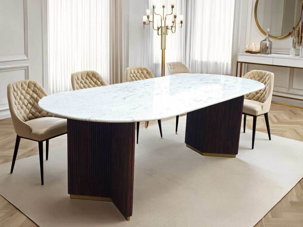 GATSBY fehér márvány étkezőasztal 240 cm