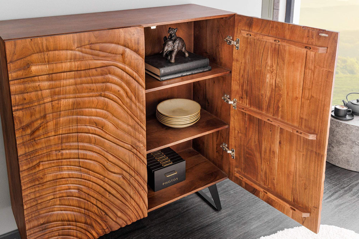 FLUID barna akácfa tálalószekrény 120 cm