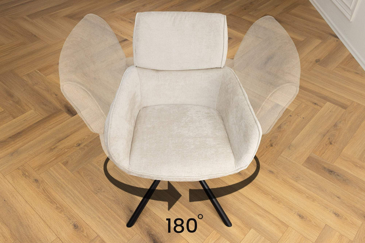 UNIQUE bézs polyester zsenília forgószék