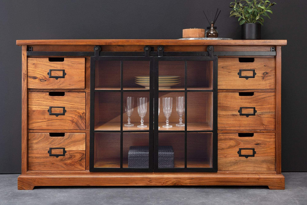 HERITAGE barna akácfa vitrin 150 cm