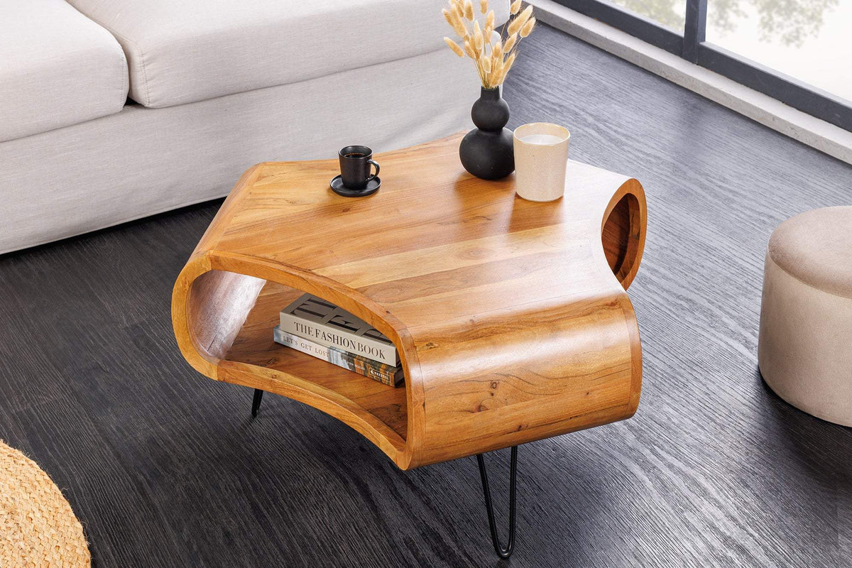 ORGANIC LIVING barna akácfa dohányzóasztal 70 cm