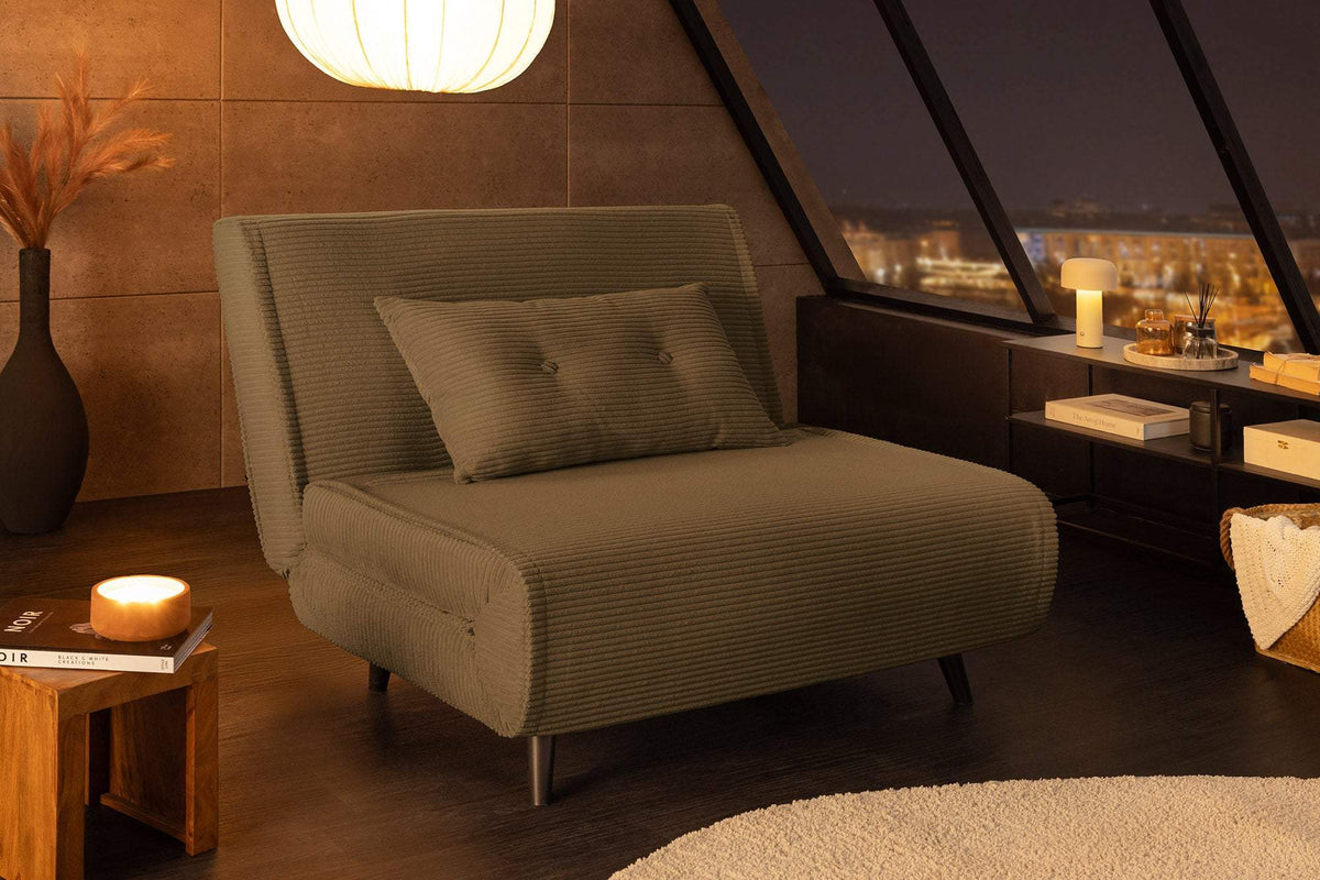 SMART MULTIFUNCTION zöld kordbársony fotelágy 100 cm