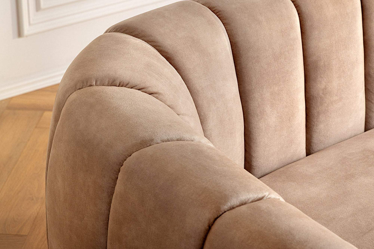 BABYLON bézs bársony kanapé