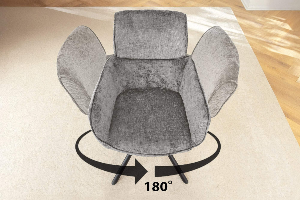 UNIQUE szürke polyester zsenília forgószék