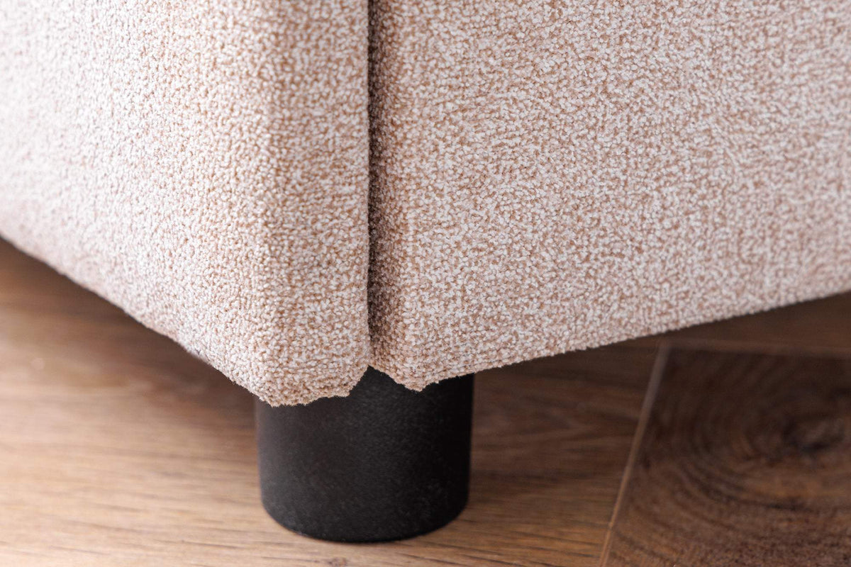 TOULOUSE LED bézs bársony éjjeliszekrény