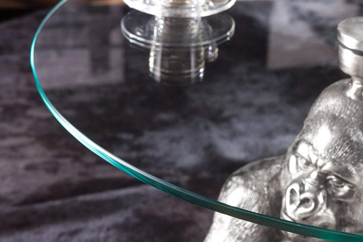 KONG ezüst üveg dohányzóasztal