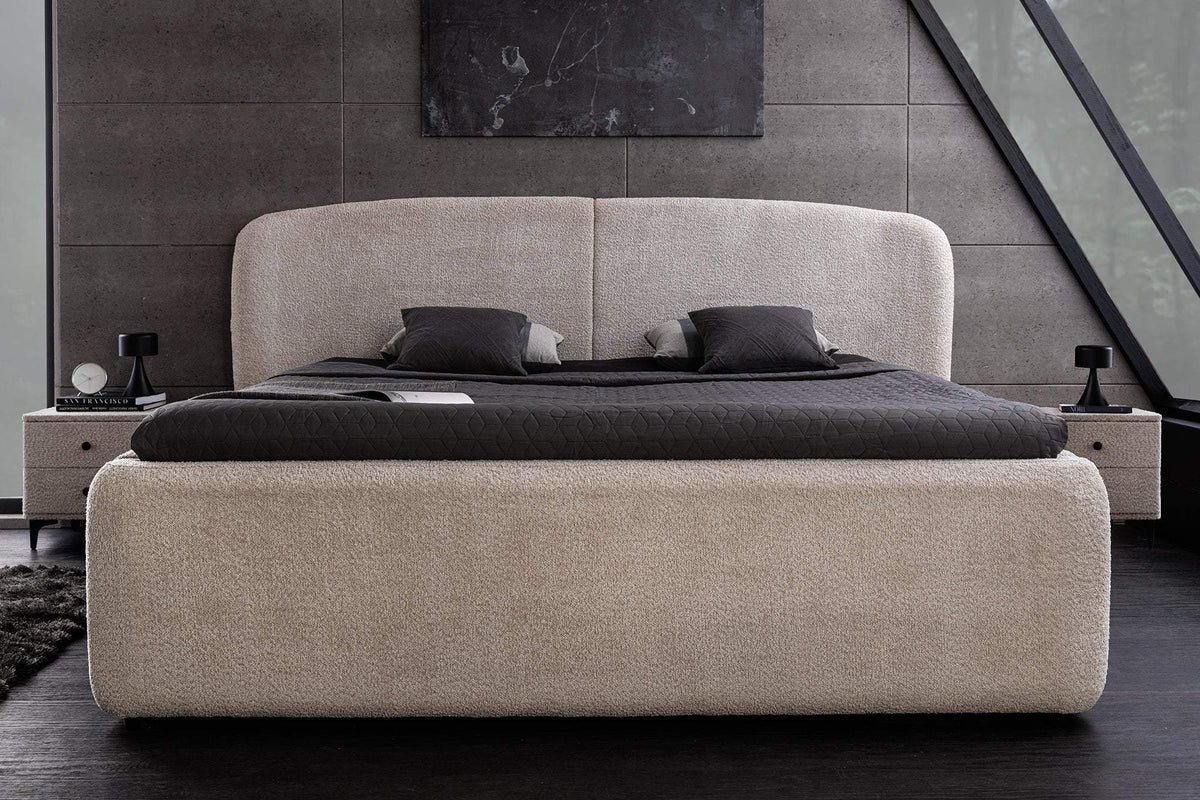 ART DECO szürkésbarna buklé ágy 180x200 cm