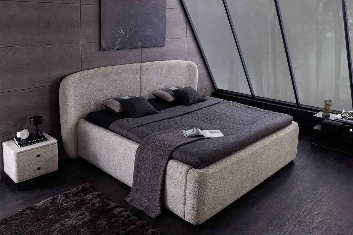 ART DECO szürkésbarna buklé ágy 180x200 cm