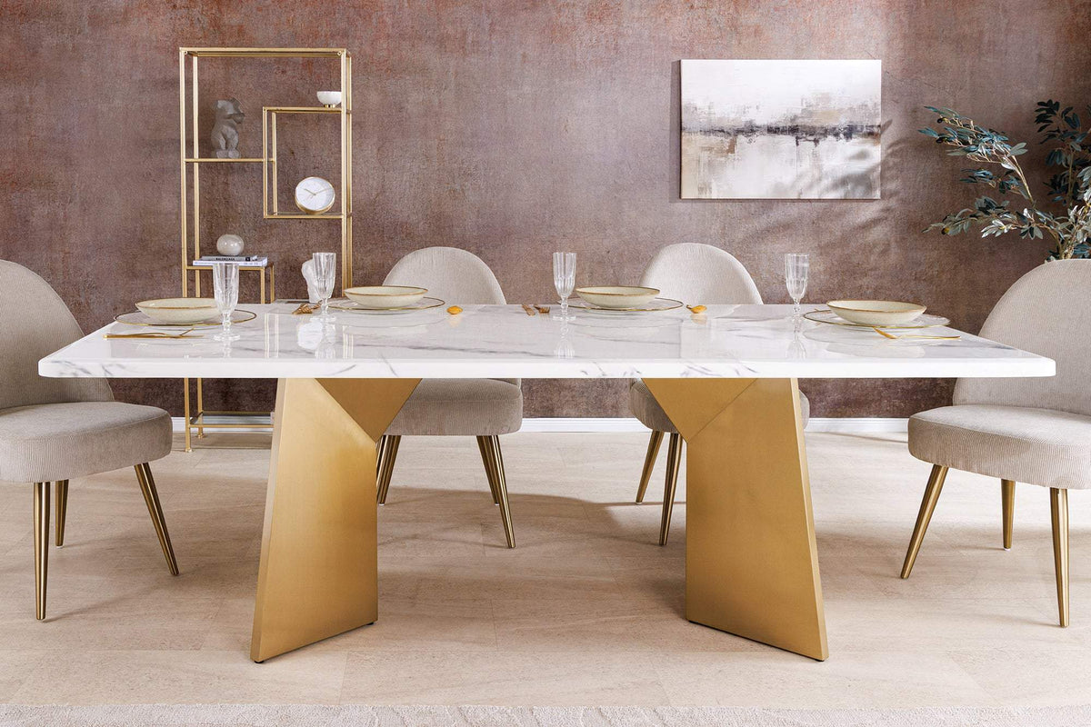 EXTRAVAGANCIA fehér márvány étkezőasztal 200 cm