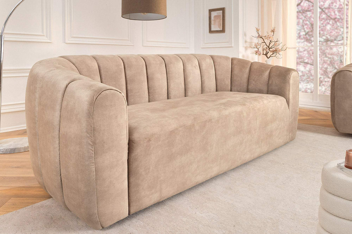 BABYLON bézs bársony kanapé