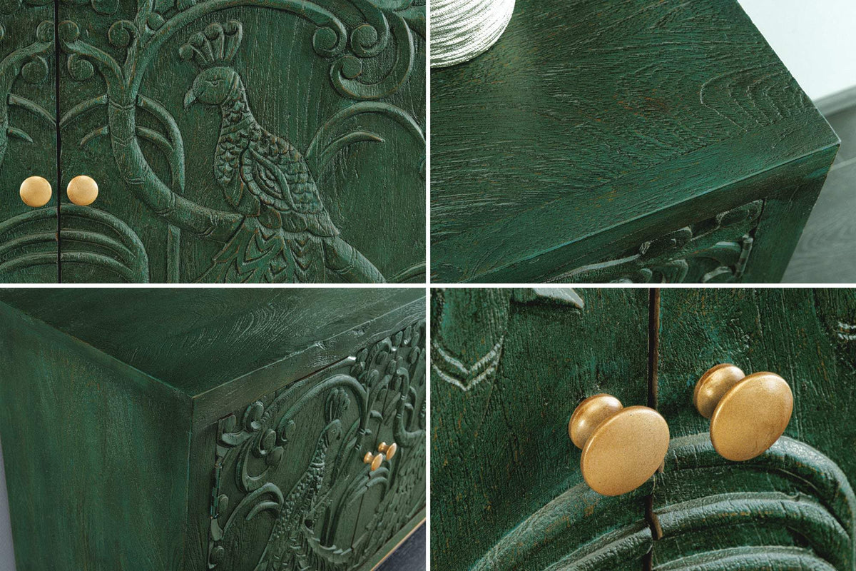 PEACOCK zöld mangófa komód