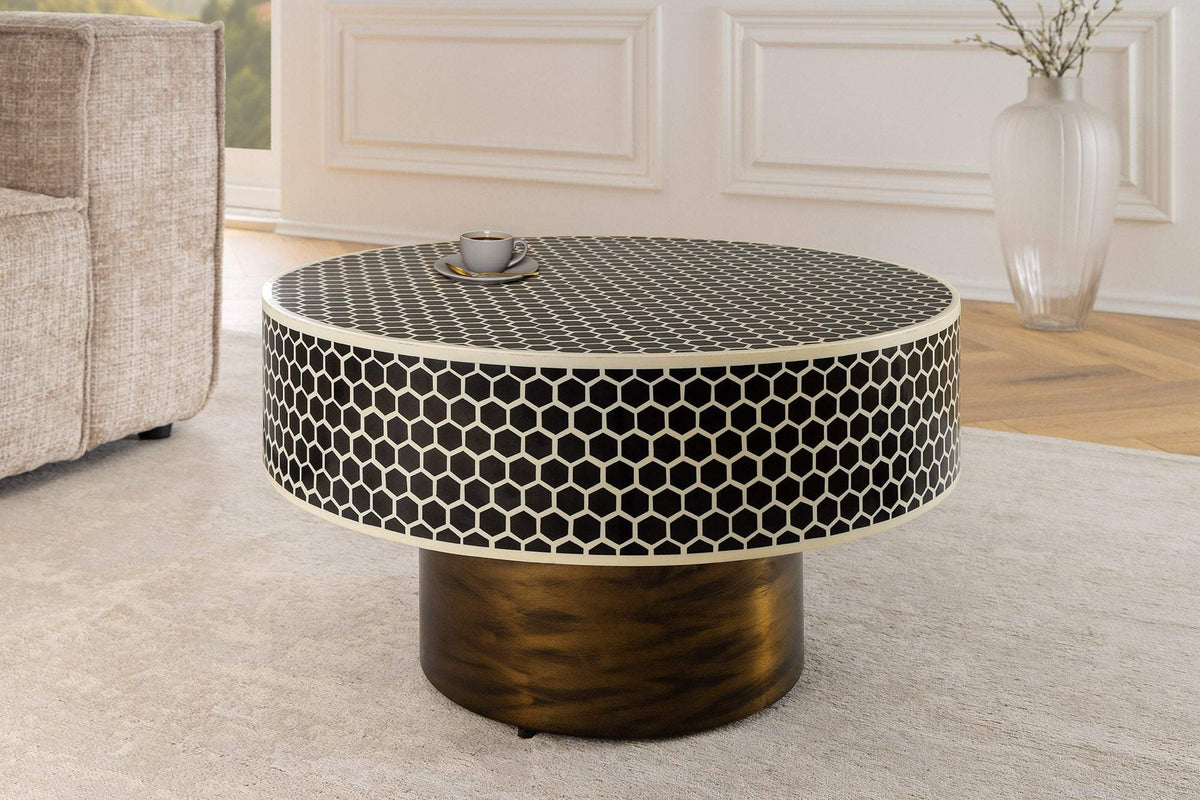 HARMONY NATURE fekete polirezin dohányzóasztal